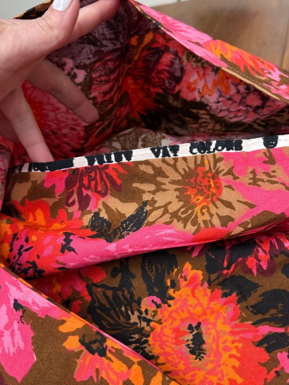 Vintage Mod Floral Linen Pillowcases Set of 2 Pink Orange Brown Retro Standard